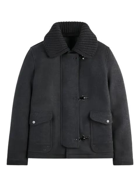 knitted-collar jacket by FAY