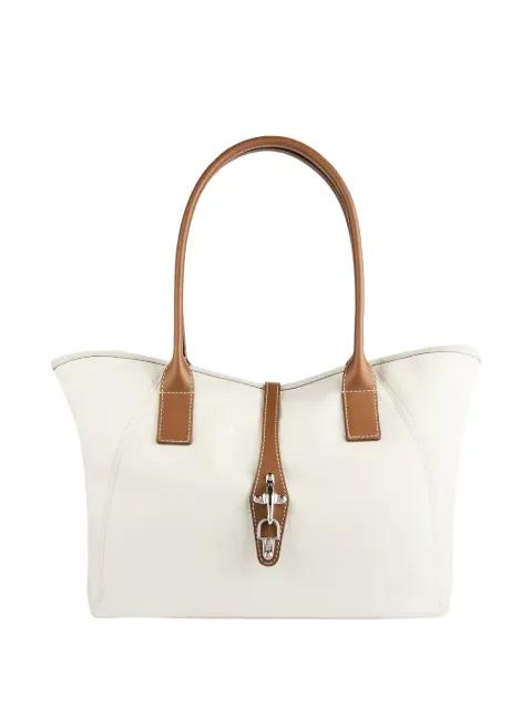 leather-trim tote bag by FAY