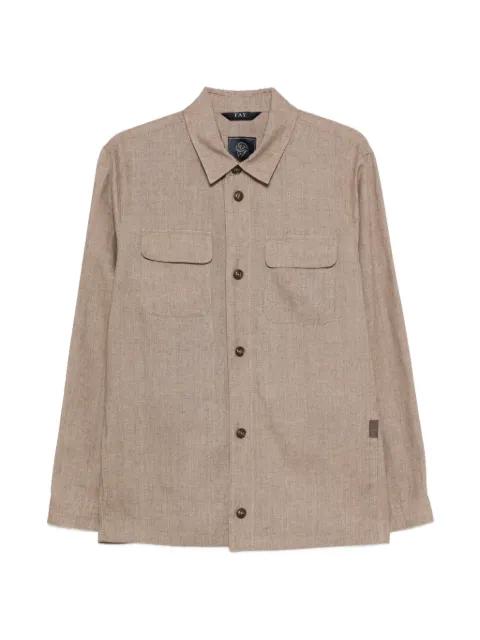 linen chest-pocket shirt by FAY