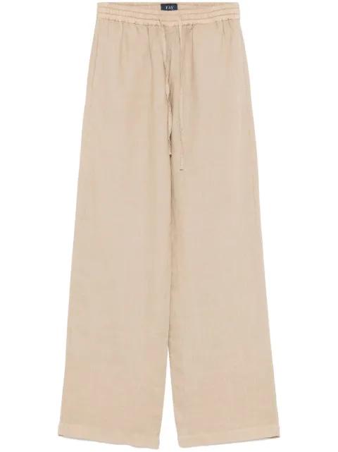 linen straight-leg trousers by FAY