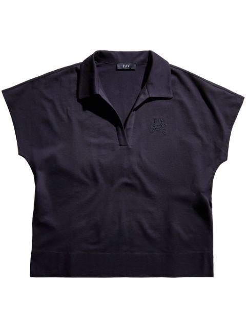 logo-embroidered piqué polo shirt by FAY
