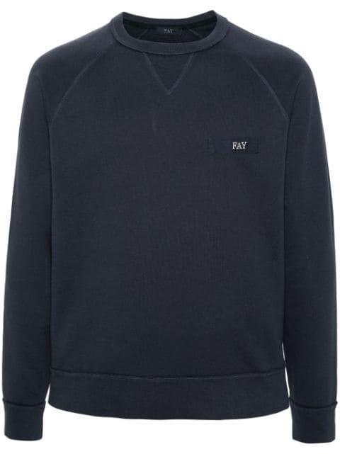 logo-patch cotton sweatshirt by FAY