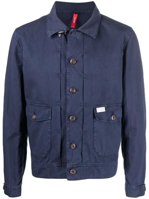 logo-patch shirt jacket by FAY