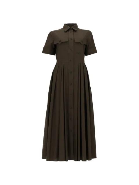 pleated-design short-sleeve dress by FAY