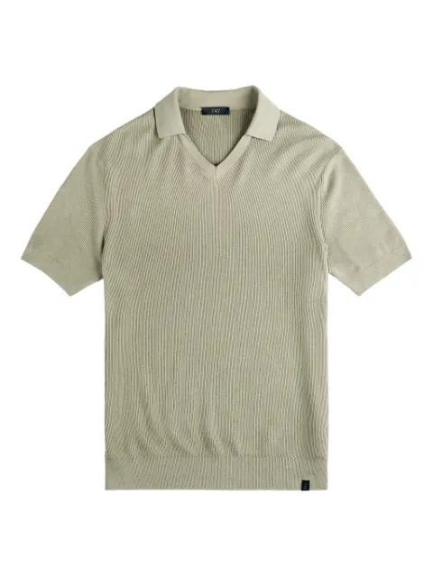ribbed collar v-neck T-shirt by FAY