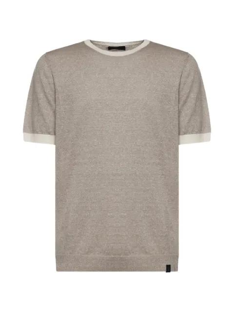 ribbed-trim crew-neck T-shirt by FAY