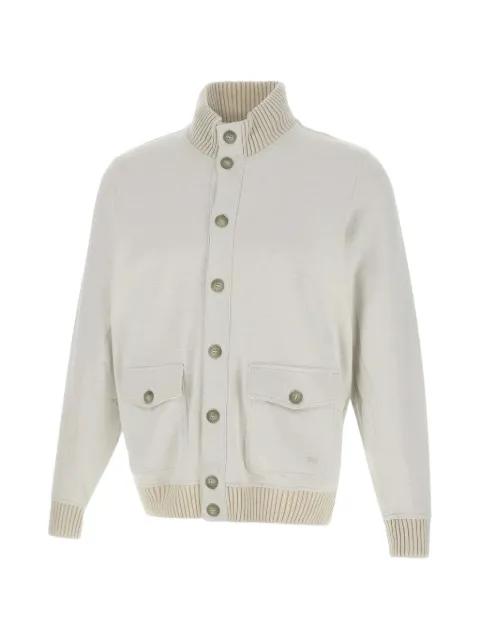 ribbed trim flap pockets jacket by FAY
