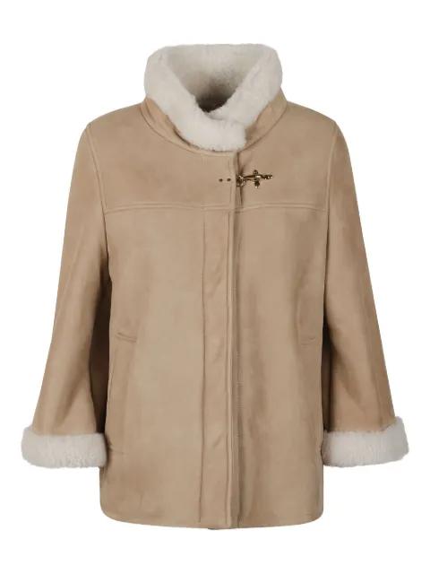 shearling-trim coat by FAY