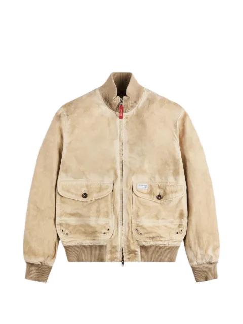 stone-washed bomber jacket by FAY