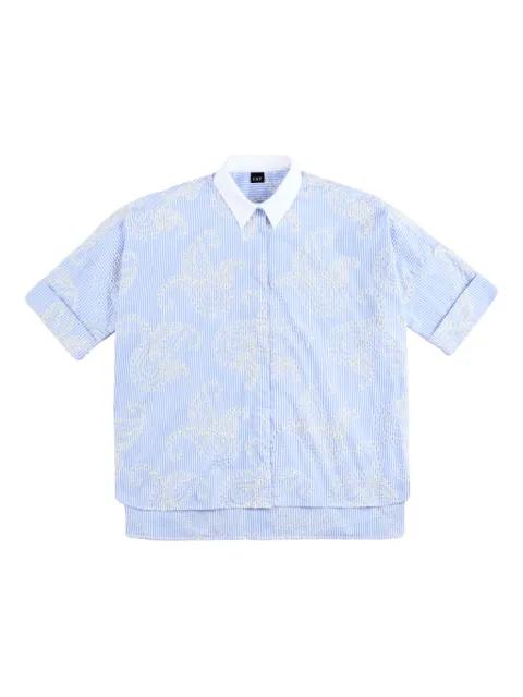 striped embroidered shirt by FAY