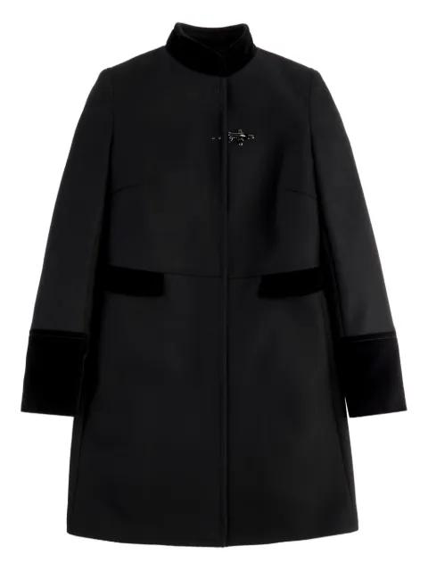 velvet-trimmed tailored coat by FAY