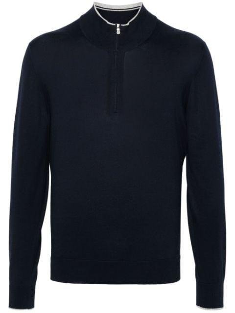 zip-up knitted pullover by FAY