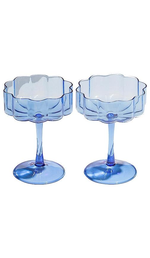 Fazeek Wave Coupe Glasses Set of 2 in Blue by FAZEEK