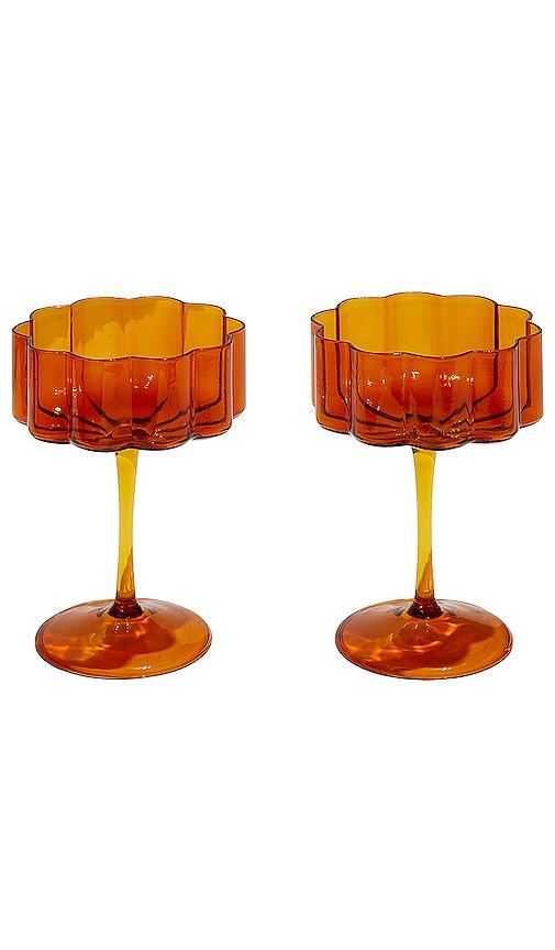 Fazeek Wave Coupe Glasses Set of 2 in Burnt Orange by FAZEEK