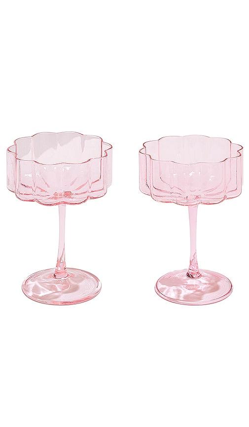 Fazeek Wave Coupe Glasses Set of 2 in Pink by FAZEEK