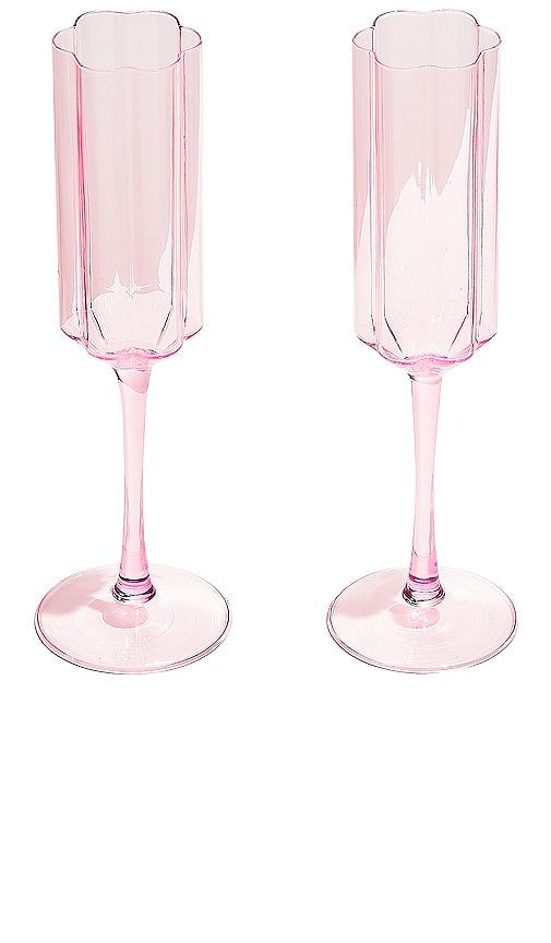Fazeek Wave Flutes Set of 2 in Pink by FAZEEK