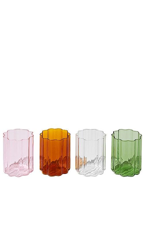 Fazeek Wave Glass Set Of 4 in Green by FAZEEK