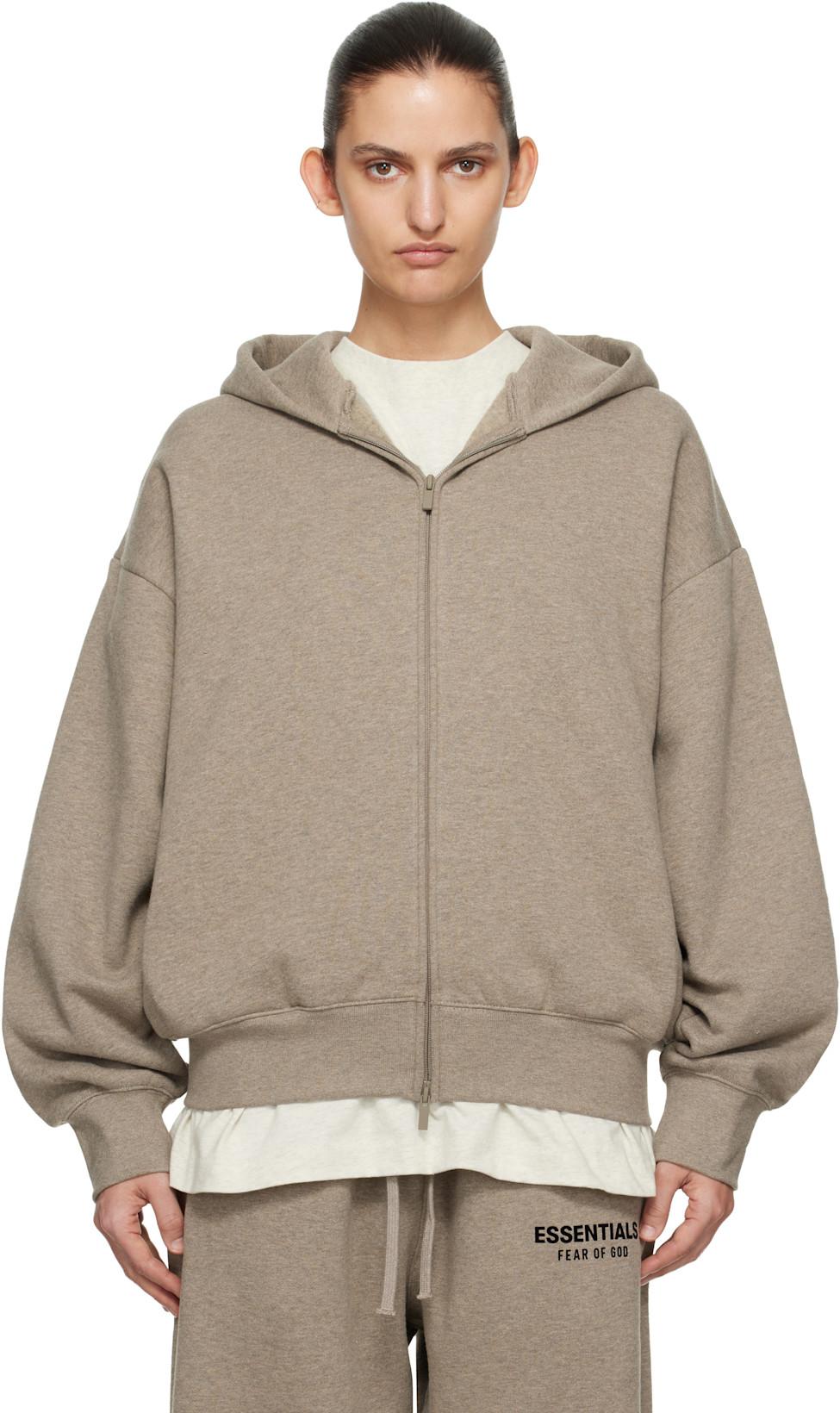 Beige Classic Zip-Up Hoodie by FEAR OF GOD