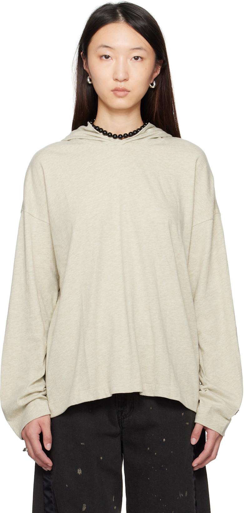 Beige Long Sleeve Hoodie by FEAR OF GOD