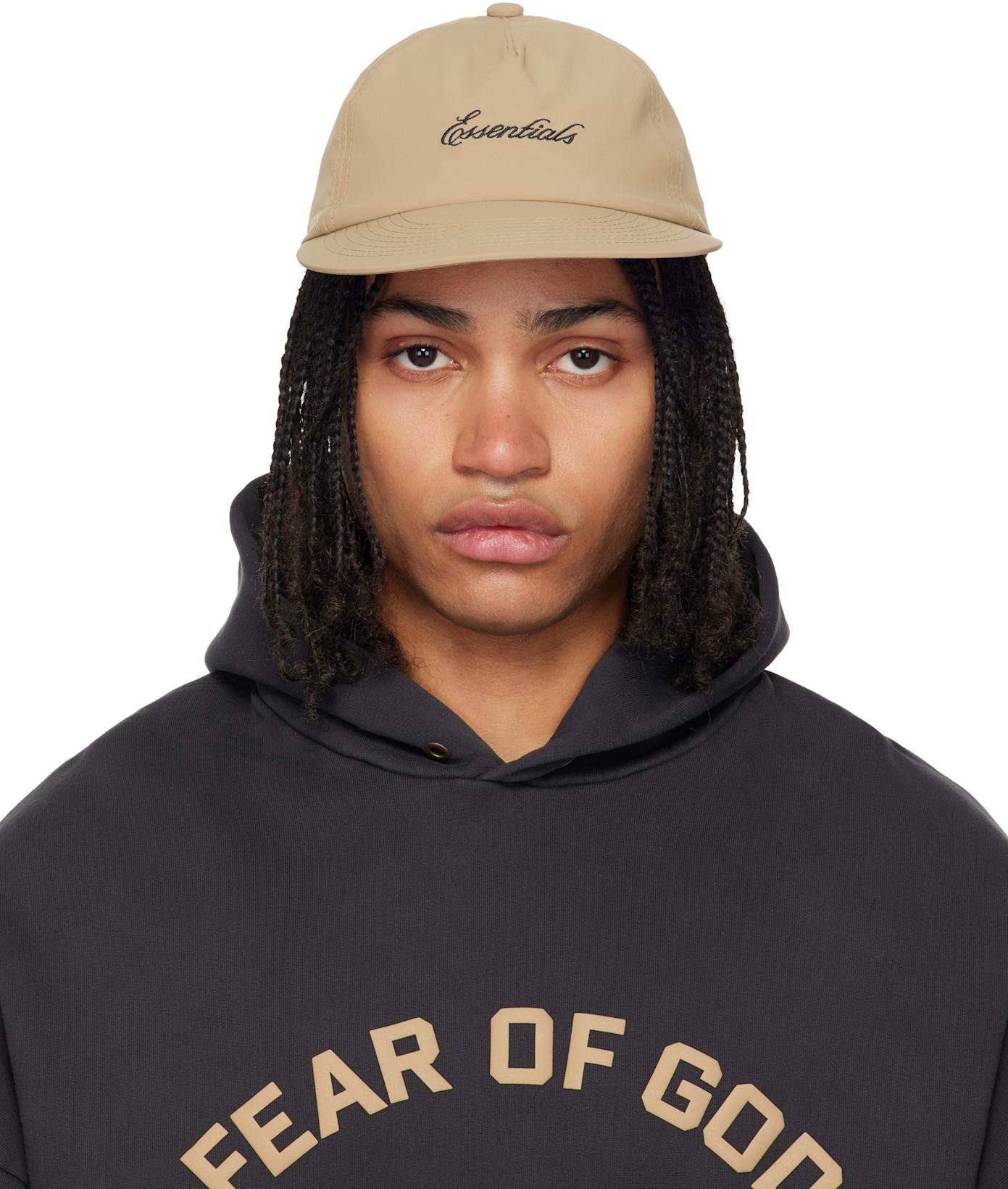 Beige Signature 5 Panel Cap by FEAR OF GOD