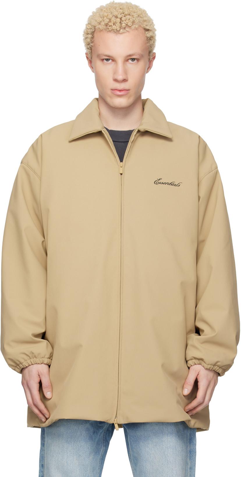Beige Signature Filled Barn Jacket by FEAR OF GOD