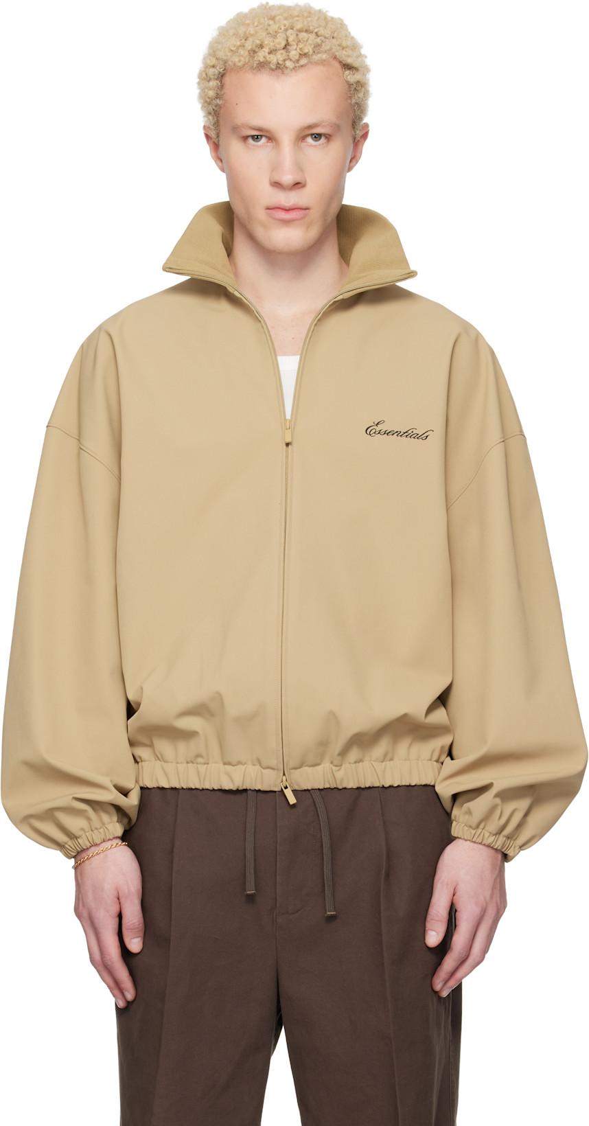 Beige Signature Full Zip Track Jacket by FEAR OF GOD