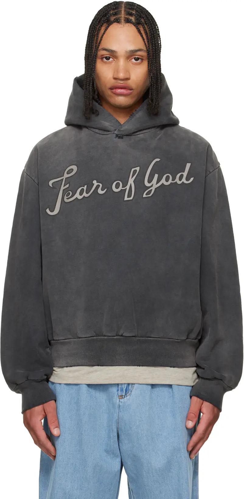 Black '26' Classic Half Raglan Hoodie by FEAR OF GOD