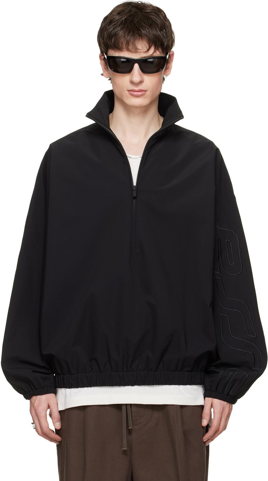 Black Active Trace Half Zip Track Jacket by FEAR OF GOD