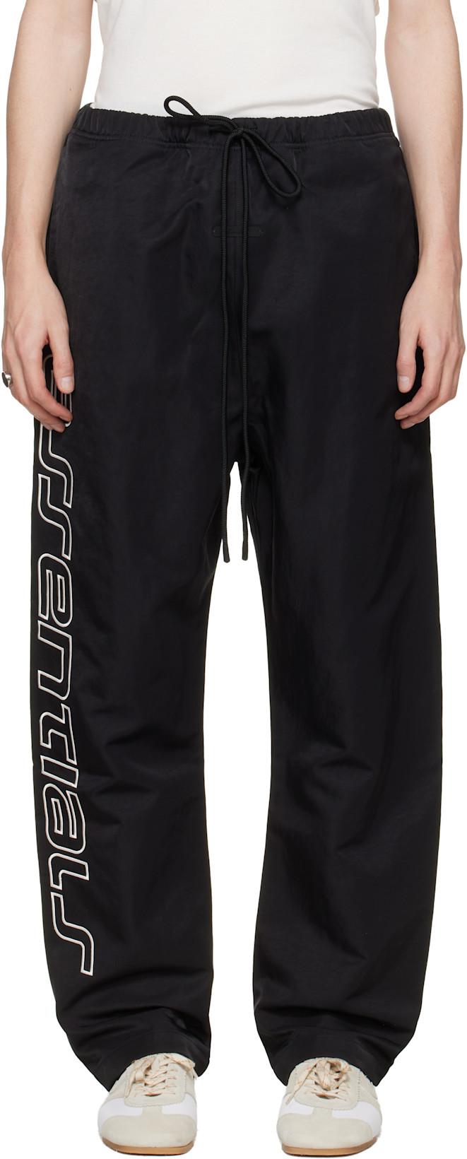 Black Active Trace Relaxed Drawstring Track Pants by FEAR OF GOD