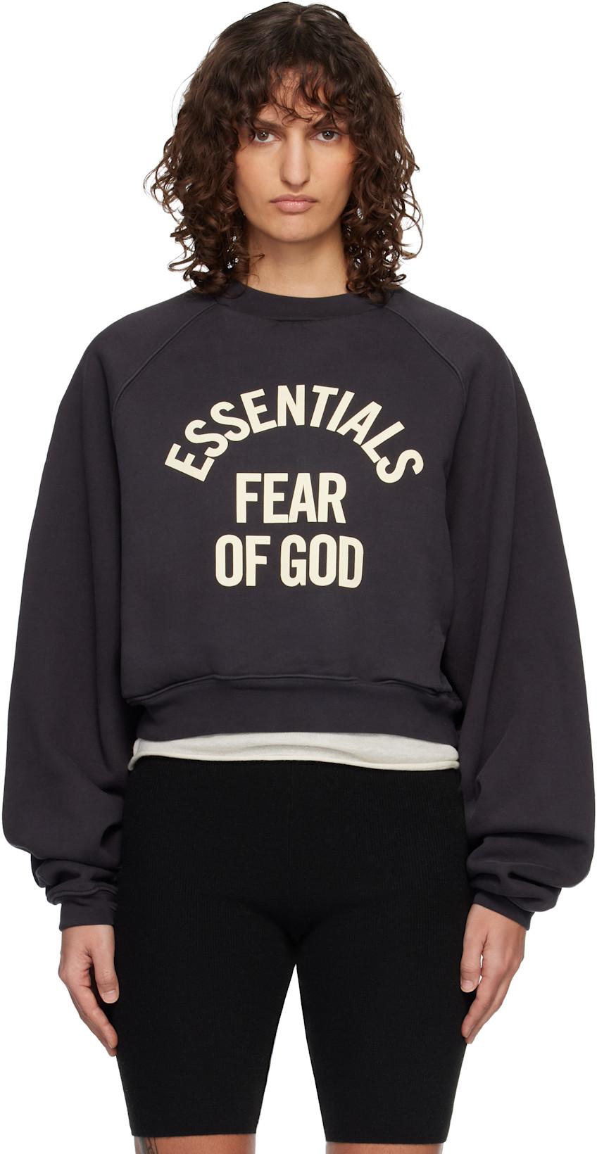Black Campus 90's Cropped Raglan Sweatshirt by FEAR OF GOD