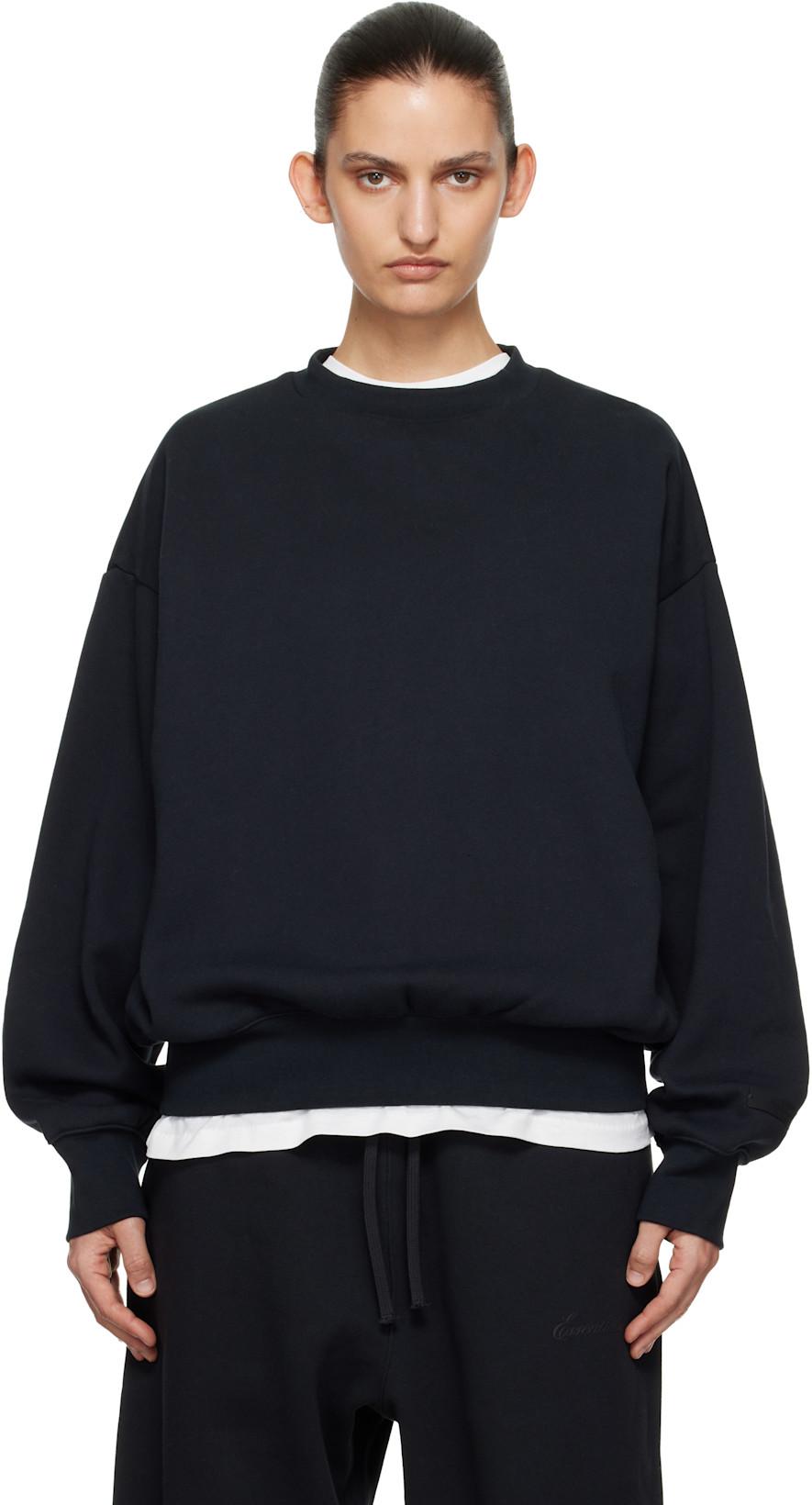 Black Classic Crewneck Sweatshirt by FEAR OF GOD