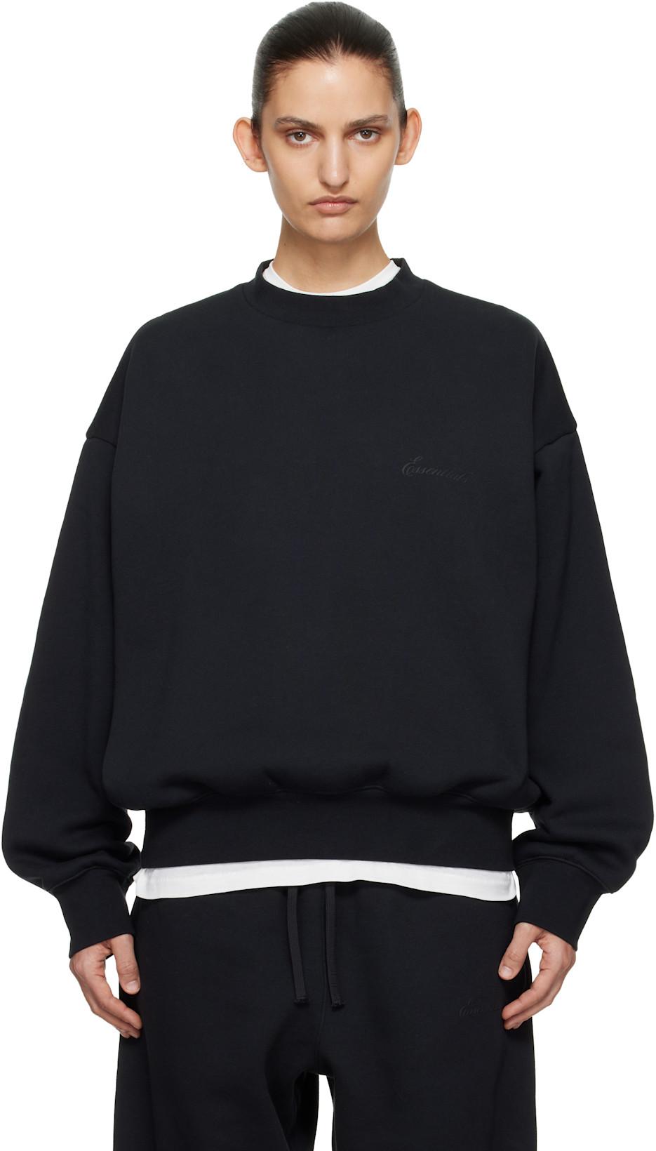Black Classic Crewneck Sweatshirt by FEAR OF GOD