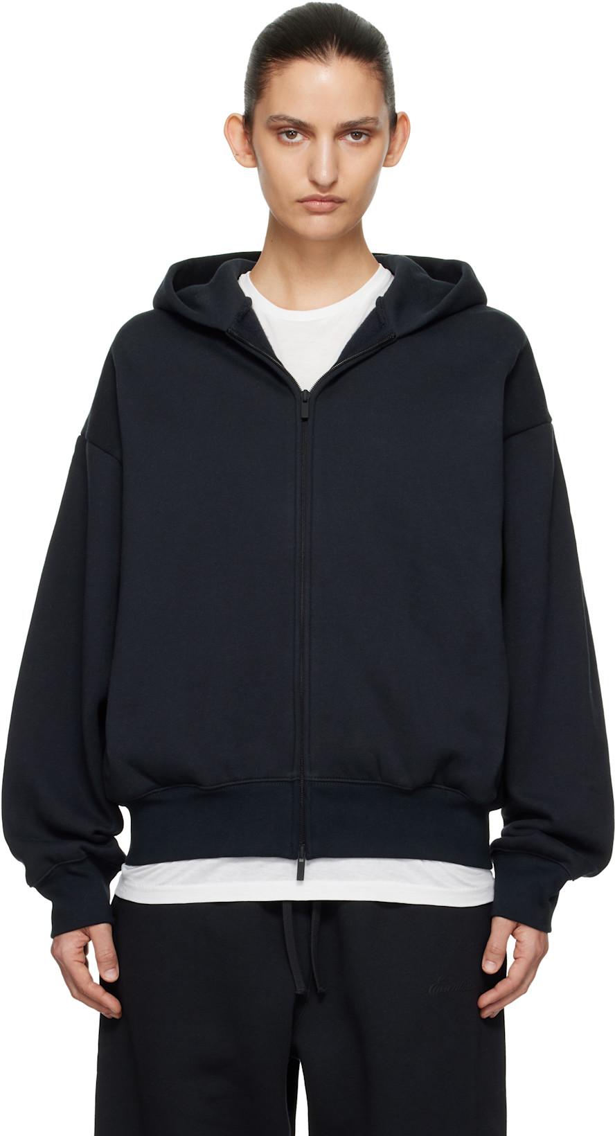 Black Classic Zip-Up Hoodie by FEAR OF GOD