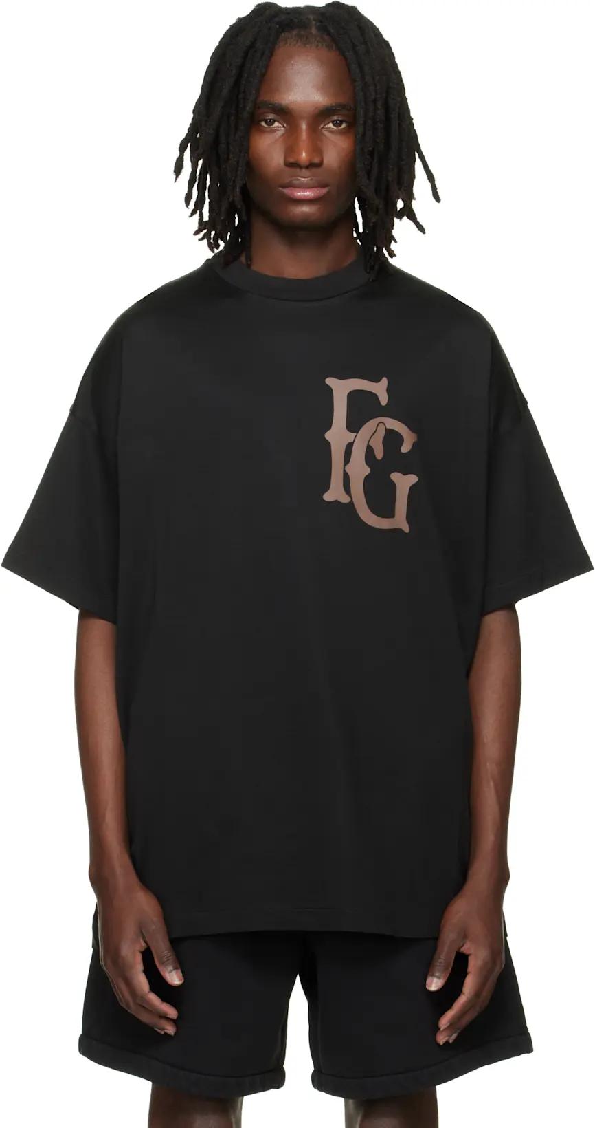 Black Cotton Rayon '43' T-shirt by FEAR OF GOD