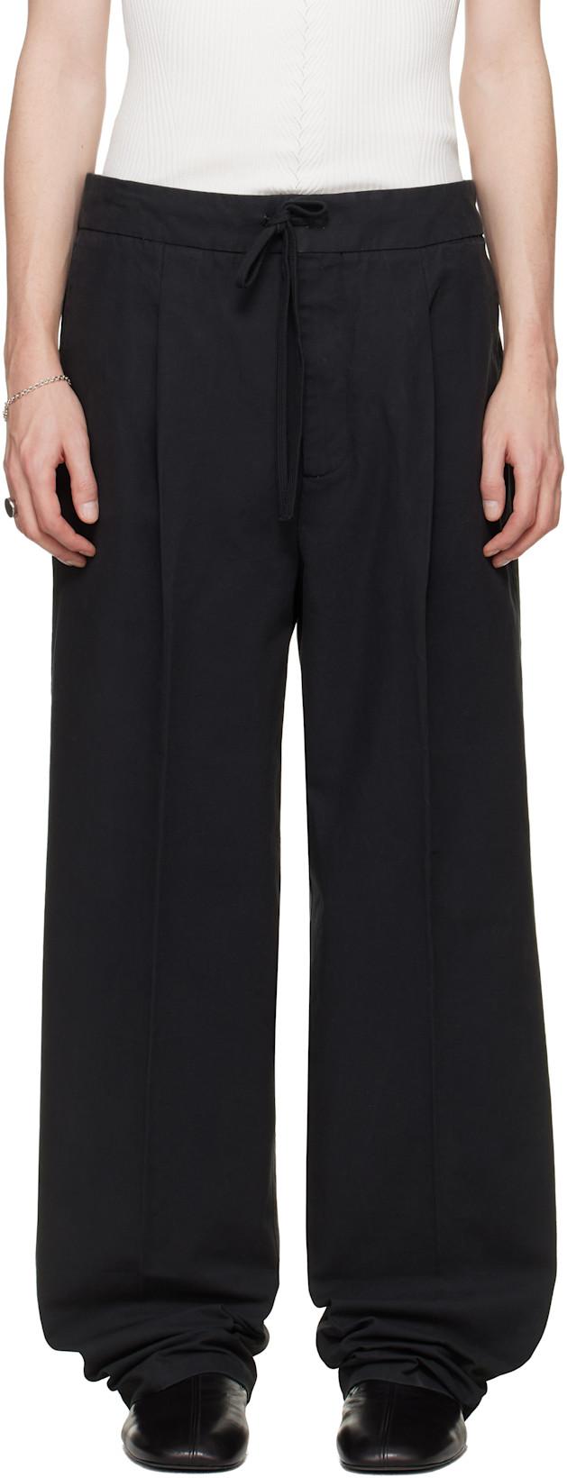 Black Pleat Front Trousers by FEAR OF GOD