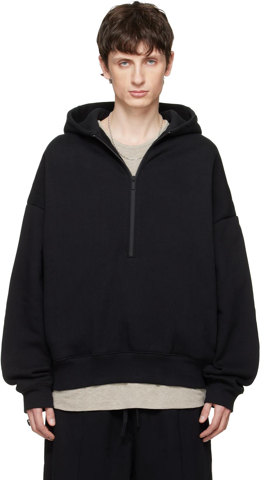 Black 'Property' Lounge Half Zip Hoodie by FEAR OF GOD
