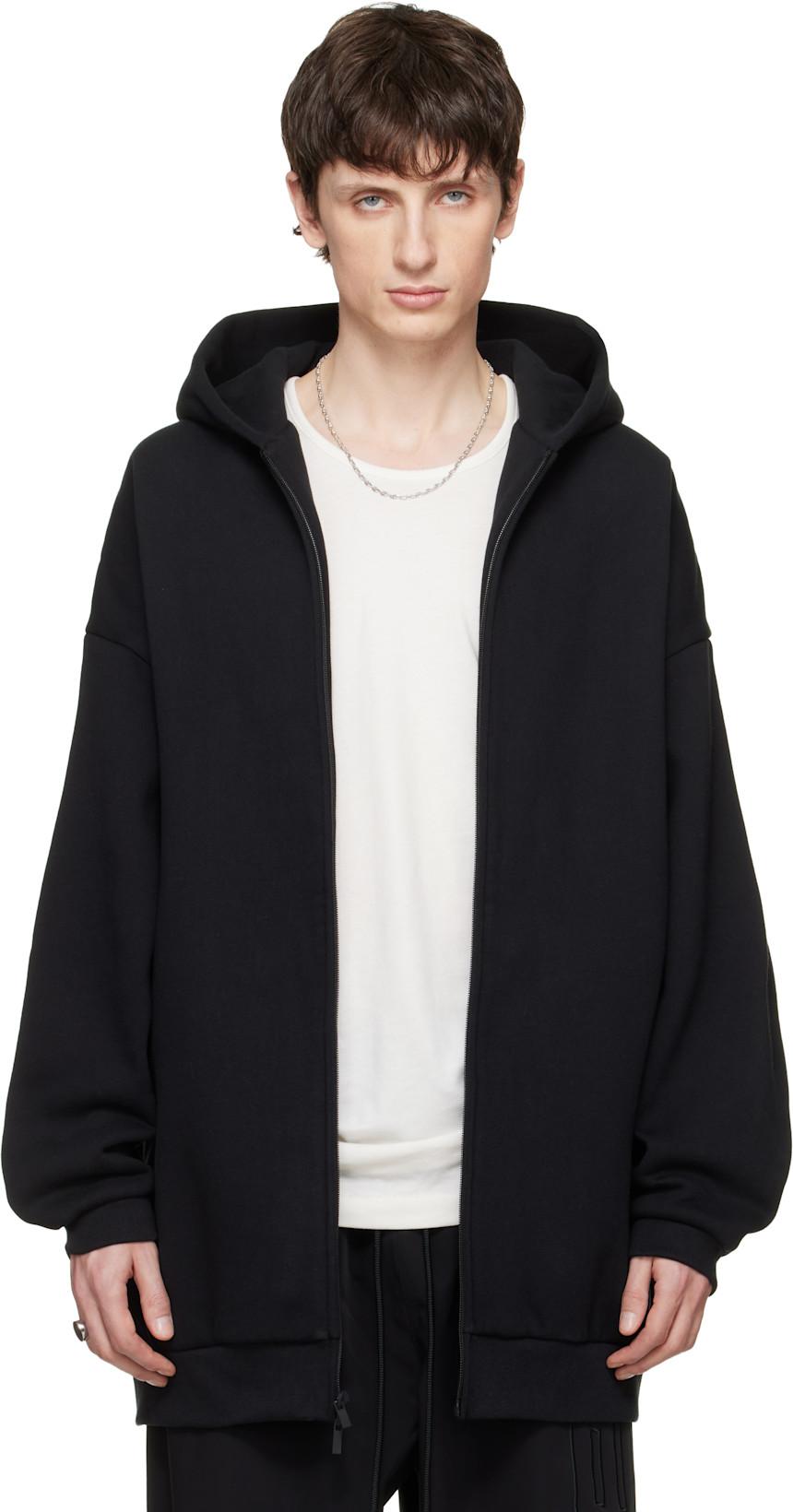 Black 'Property' Lounge Long Zip Hoodie by FEAR OF GOD