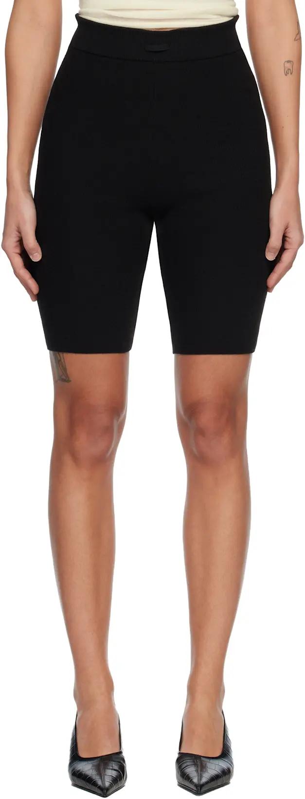 Black Rib Knit Bike Shorts by FEAR OF GOD