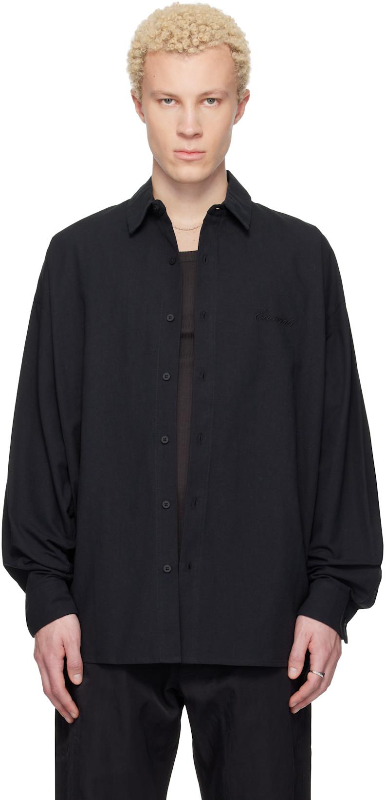Black Signature Button Up Shirt by FEAR OF GOD