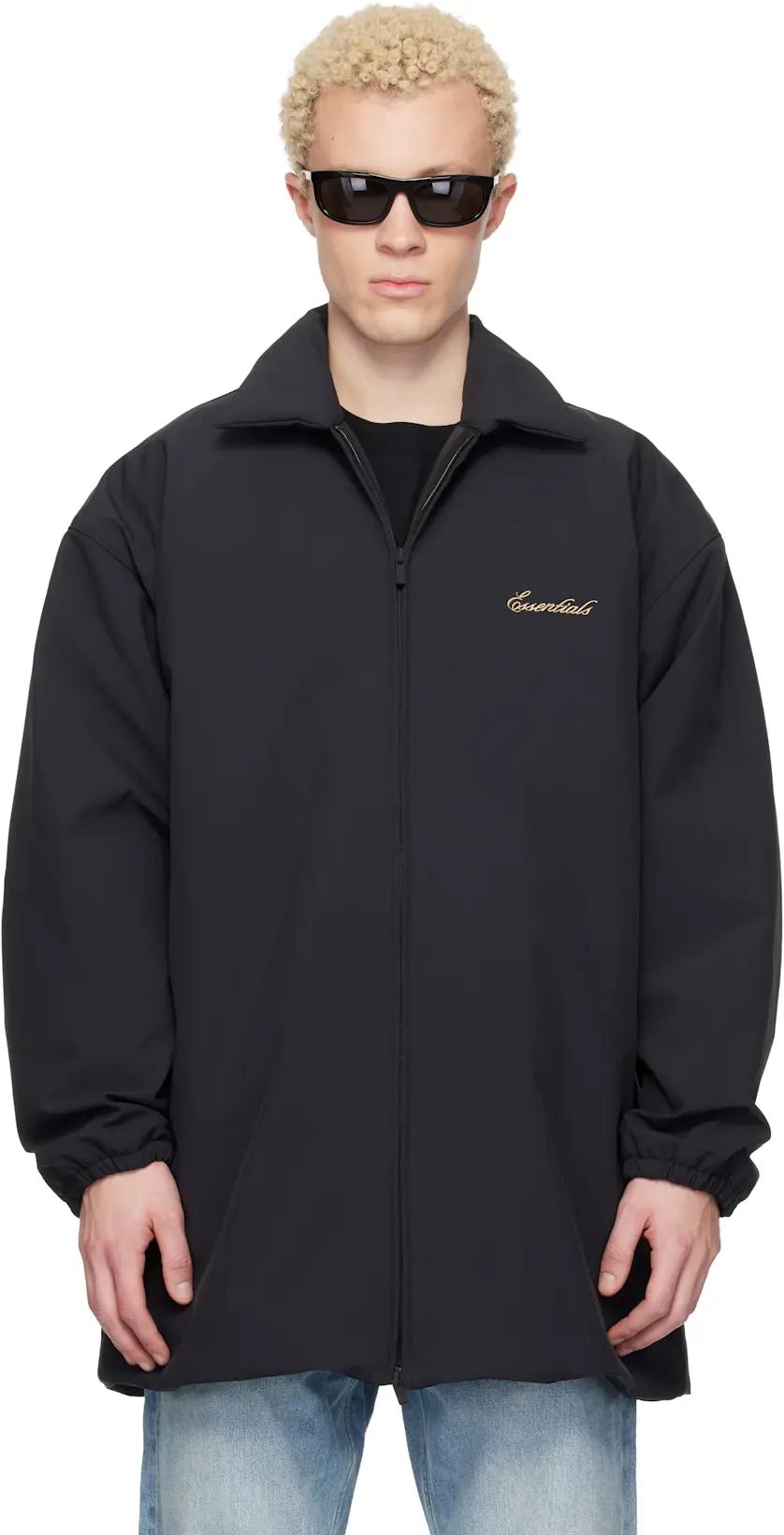 Black Signature Filled Barn Jacket by FEAR OF GOD