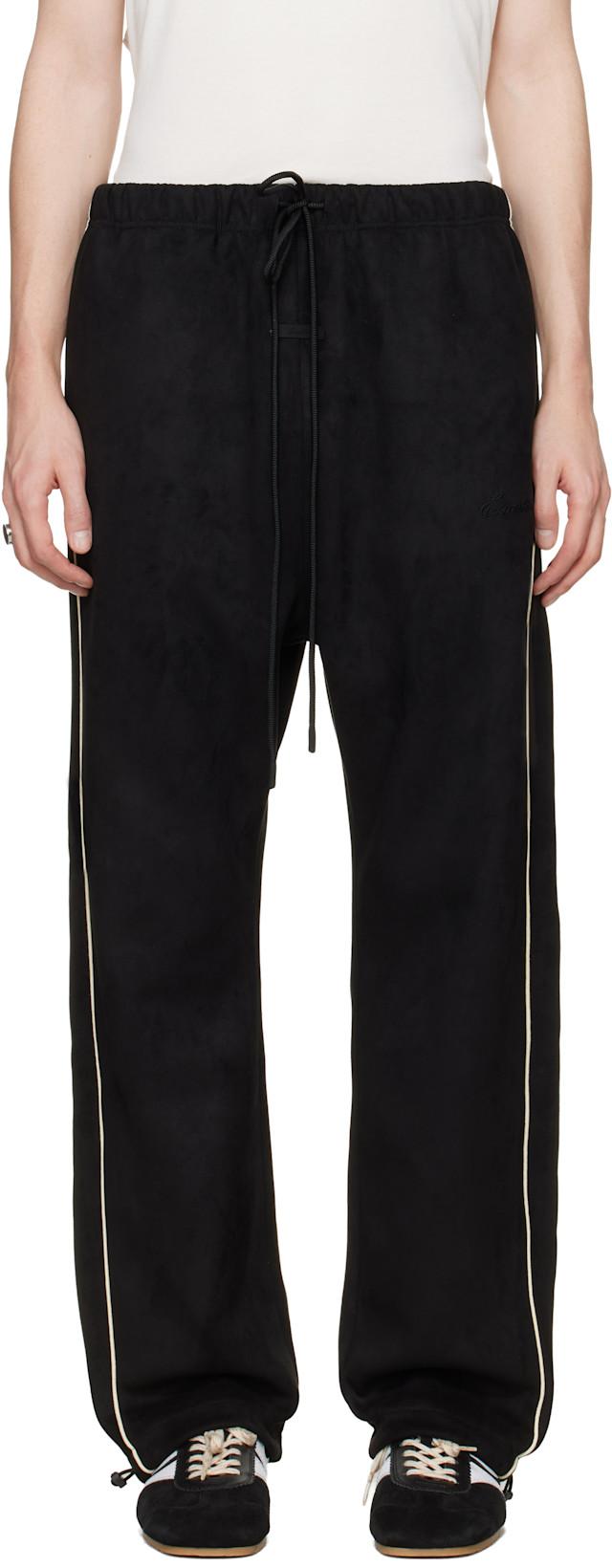 Black Signature Relaxed Track Pants by FEAR OF GOD