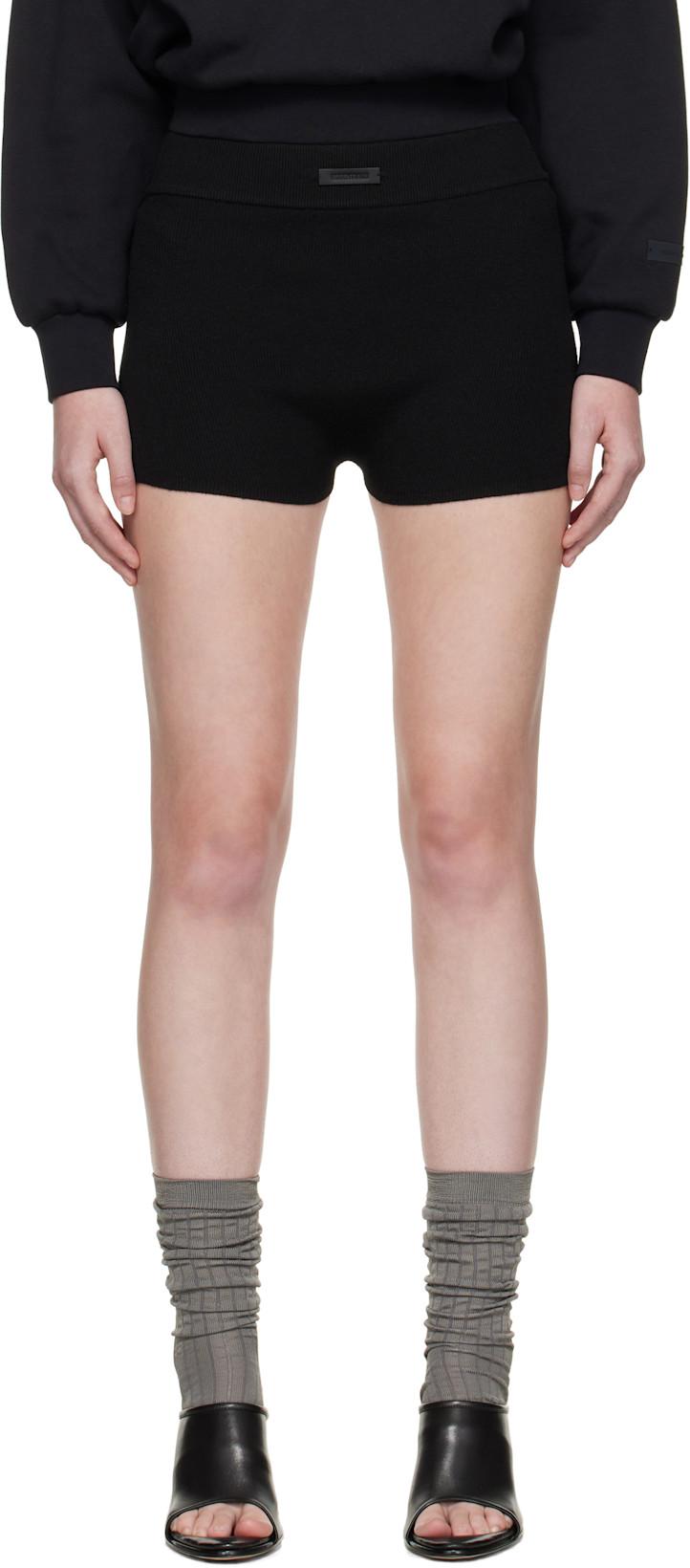 Black Soft Rib Knit Boxer Shorts by FEAR OF GOD
