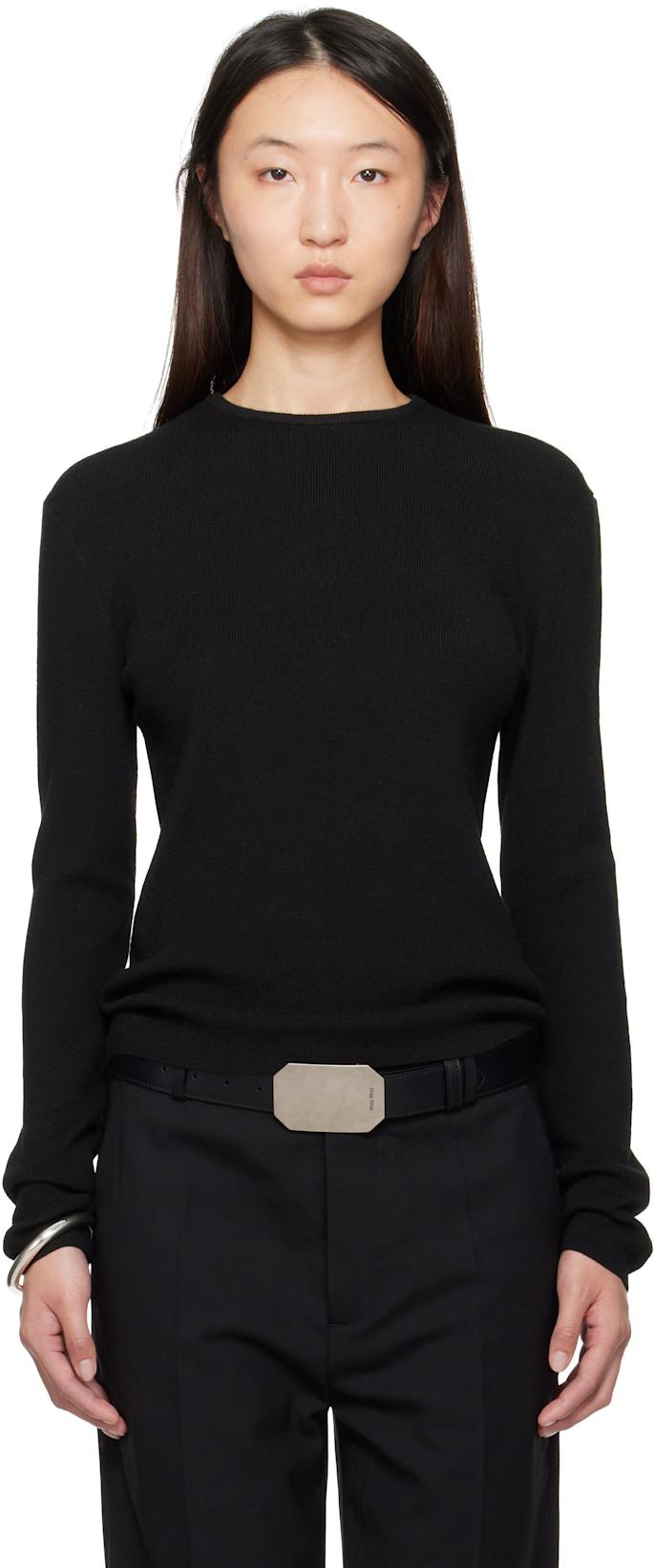 Black Soft Rib Long Sleeve T-shirt by FEAR OF GOD