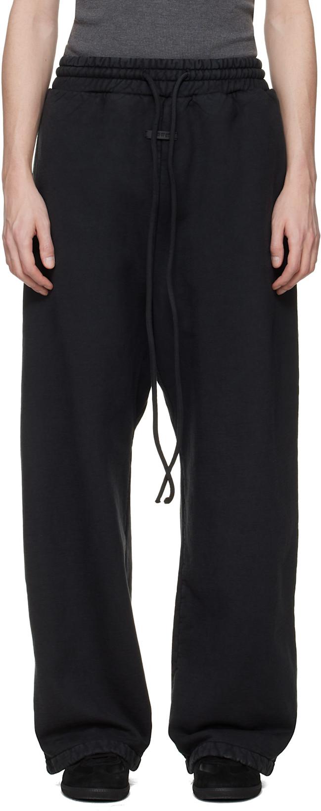 Black Sunfaded Wide Leg Sweatpants by FEAR OF GOD