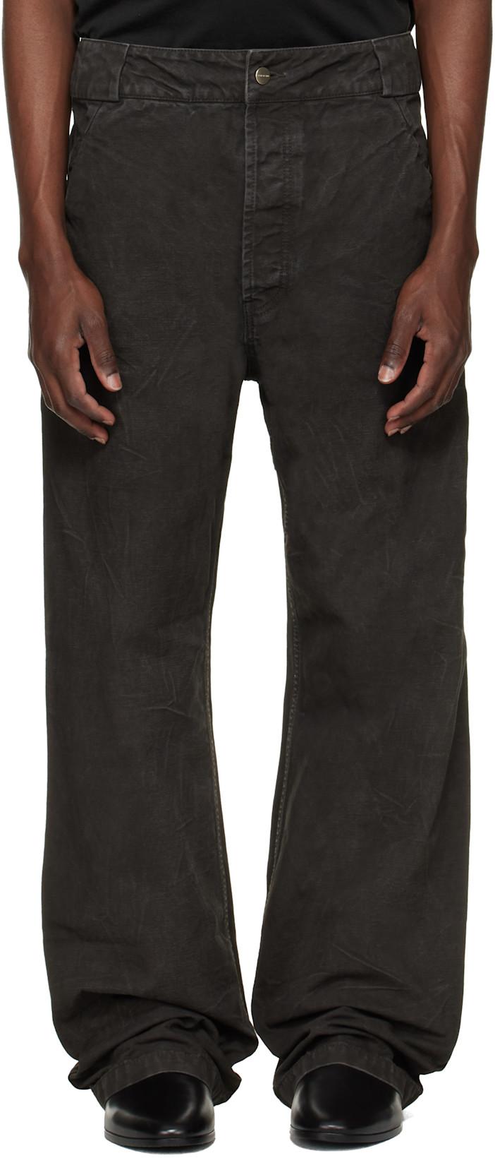 Black Washed Canvas Utility Jeans by FEAR OF GOD