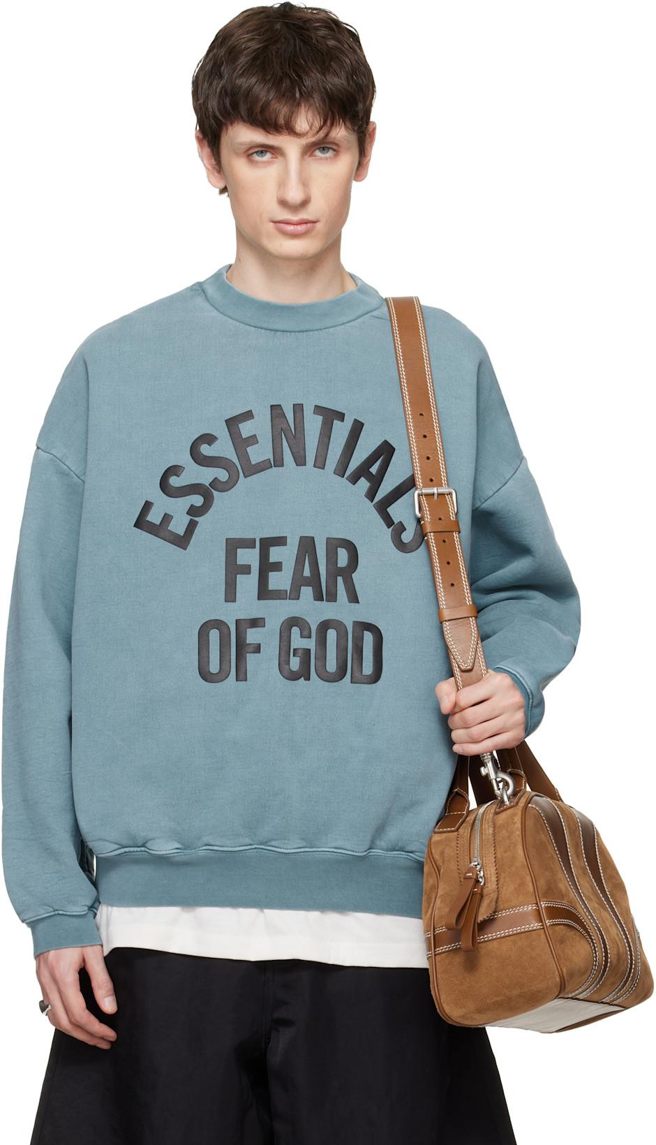 Blue Campus 90s Crewneck Sweatshirt by FEAR OF GOD