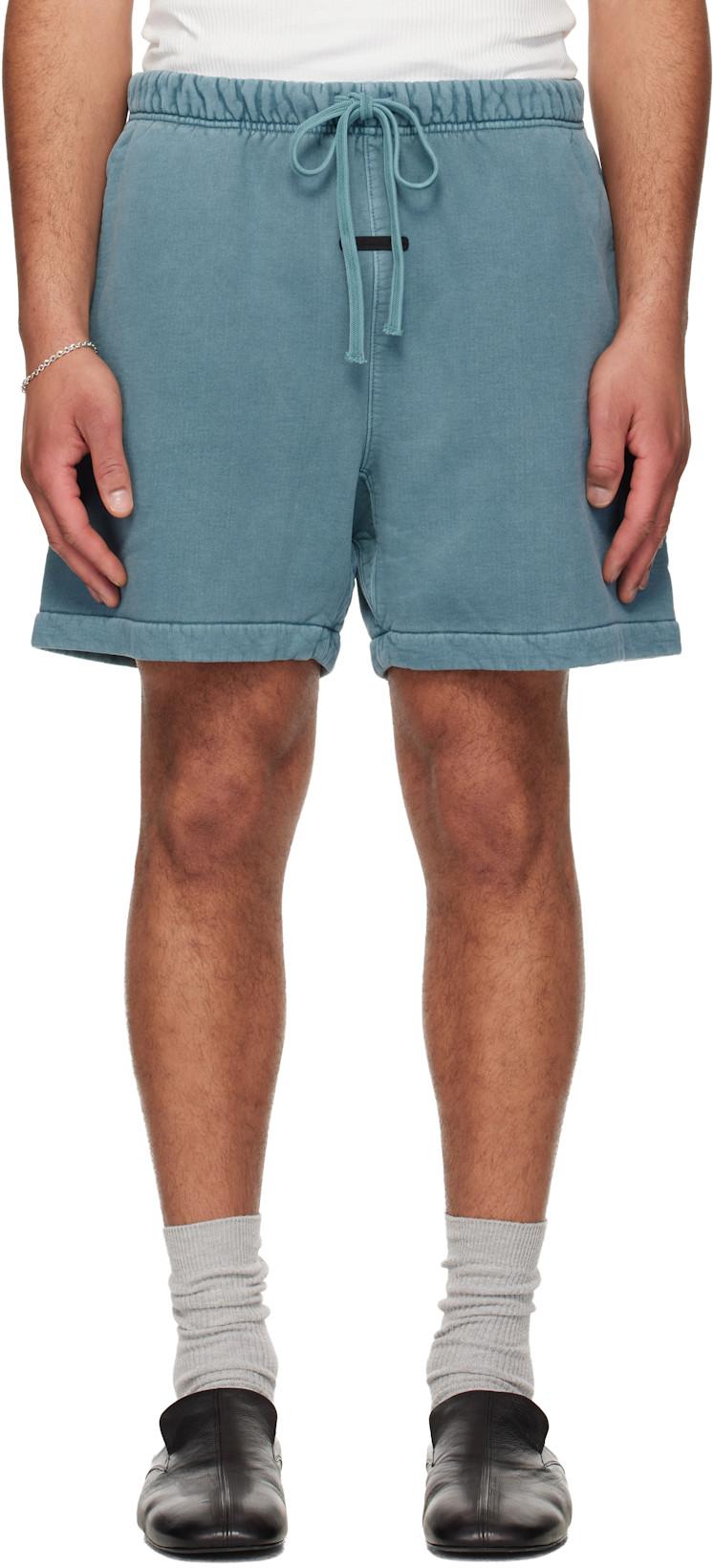 Blue Signature Classic Sweat Shorts by FEAR OF GOD