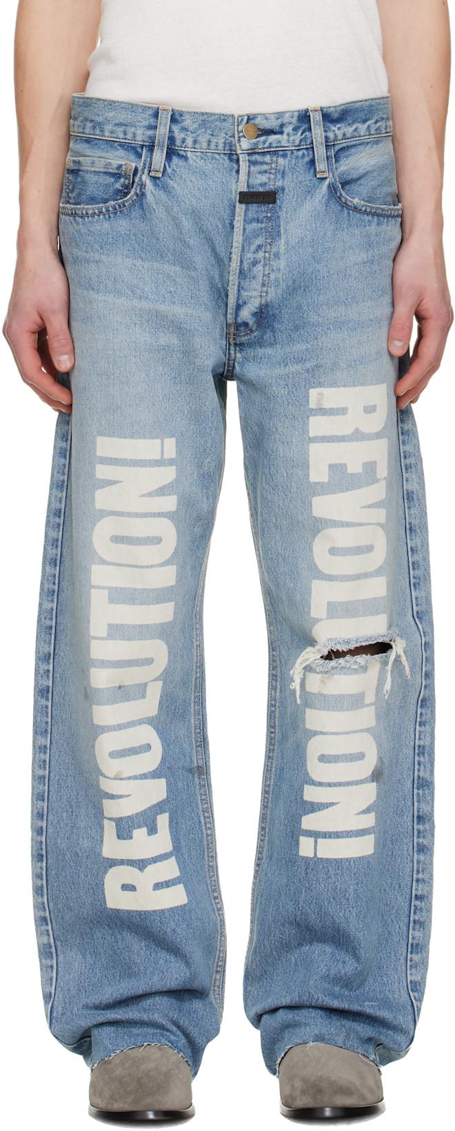 Blue Straight 'Revolution' Jeans by FEAR OF GOD
