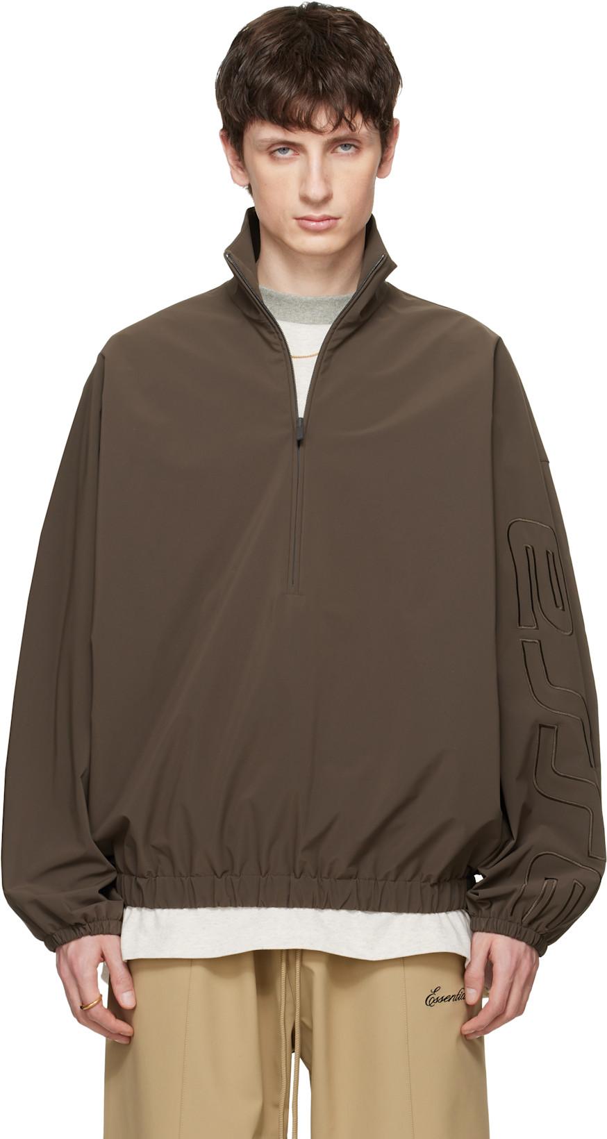 Brown Active Trace Half Zip Track Jacket by FEAR OF GOD