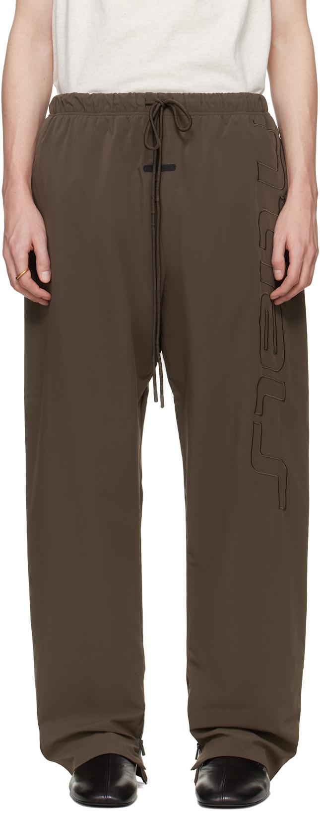 Brown Active Trace Track Pants by FEAR OF GOD